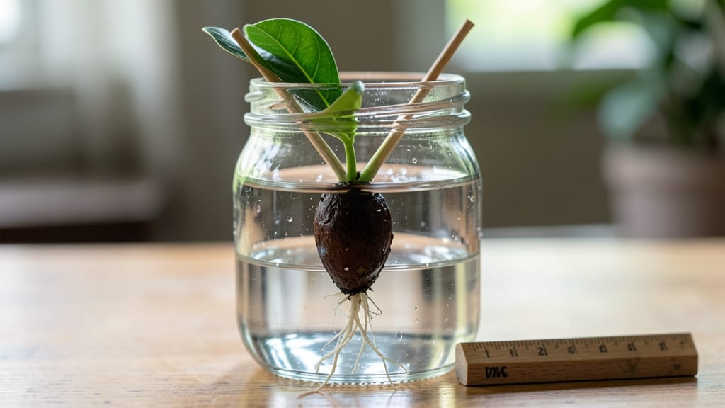 Avocado Seed in Water With Toothpicks: Root Growth Triggers in 30 Days