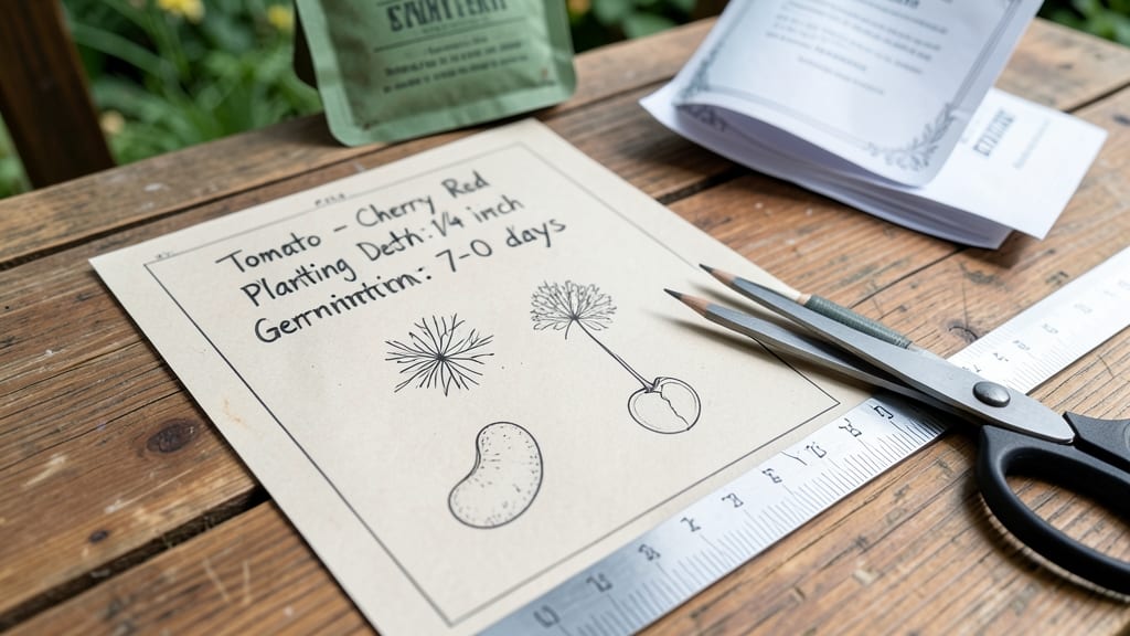 Seed Envelope Template: Edible Planting Labels for Herb Garden Organization