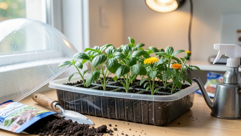 Plastic Seed Starting Trays: Stackable Space-Saving Starter Kit